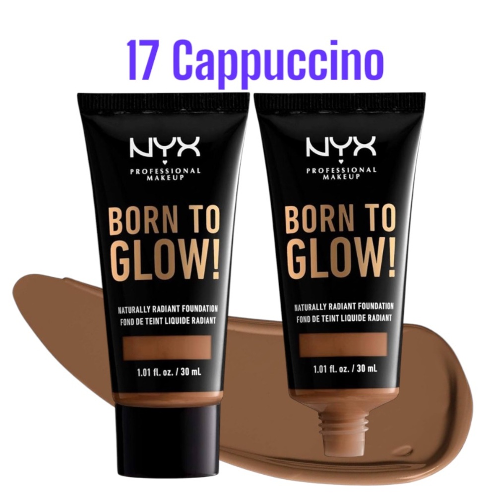NYX Born To Glow Naturally Radiant Foundation Medium Coverage 17 Cappuccino